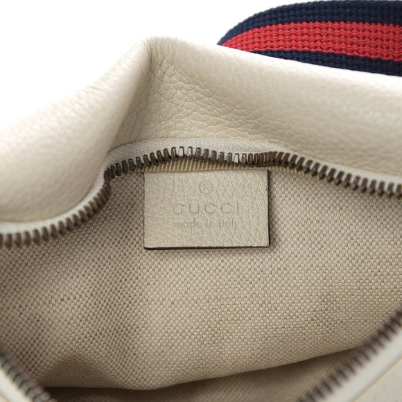 Gucci Grained Calfskin Small Print Belt Bag / Cross Body White - Picture 10 of 11